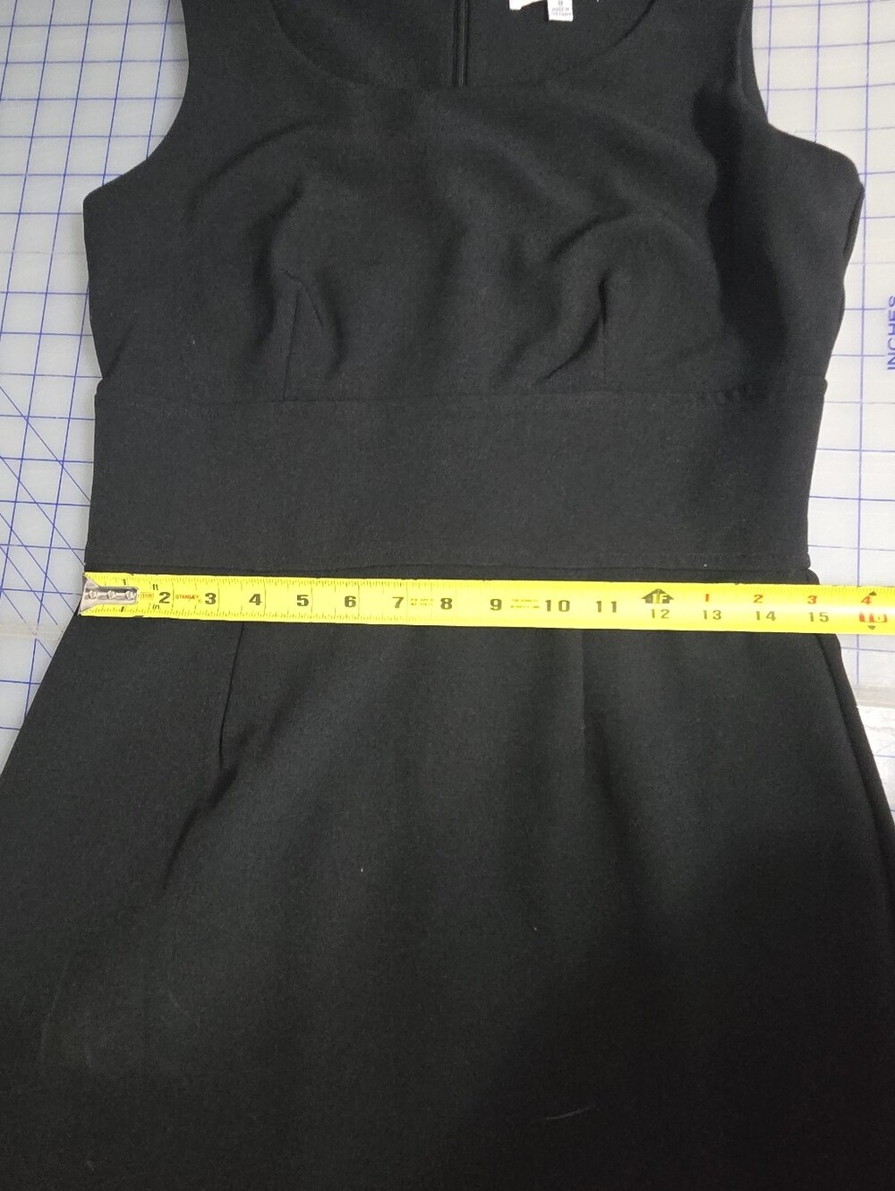 Studio One Black Sleeveless Scoop-Neck Mini Dress Fit & Flair Buisiness Size 8 - Picture 8 of 9